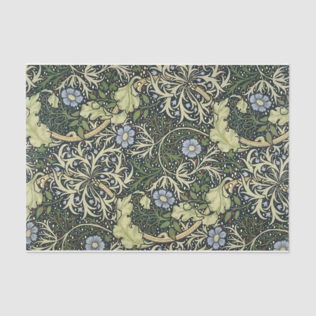 William Morris Seaweed Pattern Vintage Kunst Seidenpapier (Vorderseite)