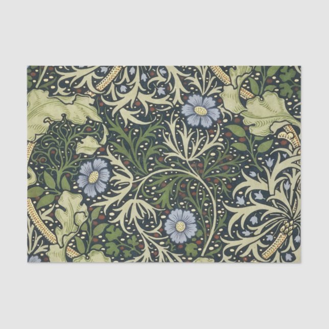 William Morris Seaweed Pattern Vintage Kunst Seidenpapier (Vorderseite)