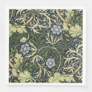 William Morris Seaweed Pattern Vintage Kunst Serviette