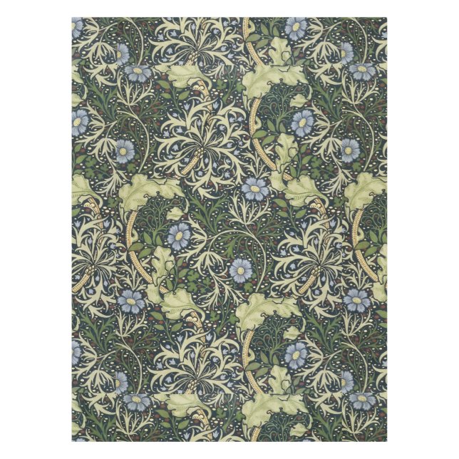 William Morris Seaweed Pattern Vintage Kunst Tischdecke (Vorderseite)