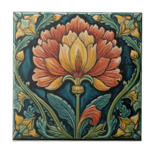William Morris Seaweed Vintage Floral Jugendstil Fliese