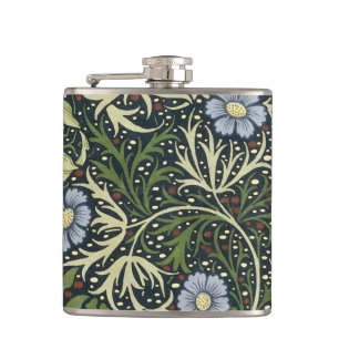 William Morris Seetang-Muster Florales Vintage-Kun Flachmann