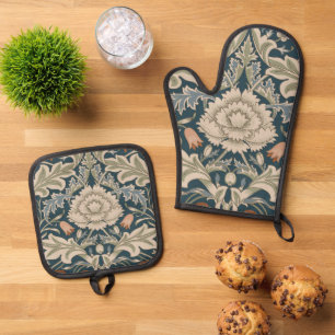 William Morris Severn Blumengarten-Blumen-Klassike Ofenhandschuh & Topflappen-Set