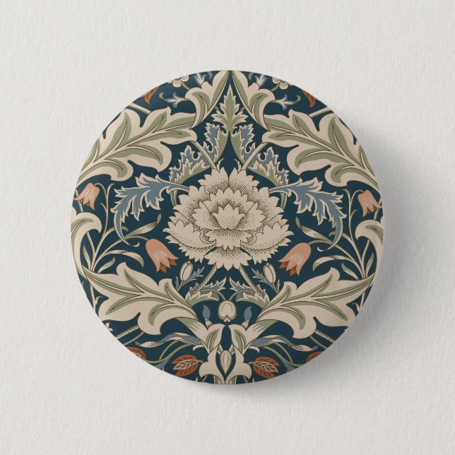 William Morris Severn Floral Garden Blume Classic Button (Vorderseite)