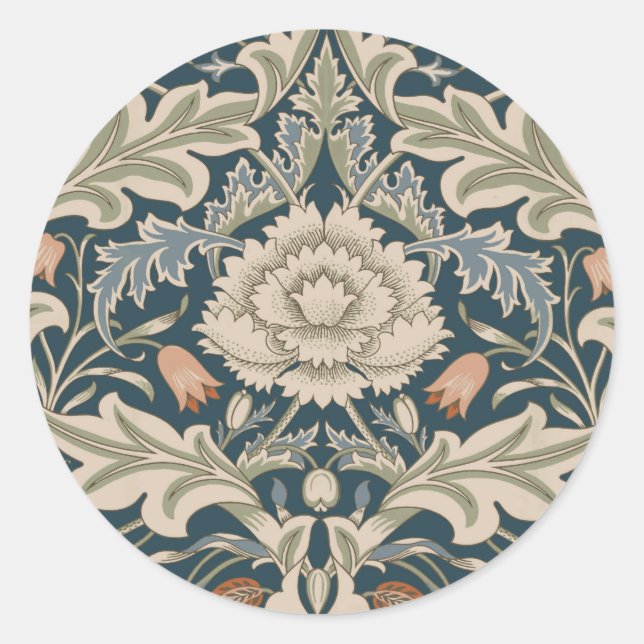 William Morris Severn Floral Garden Blume Classic Runder Aufkleber (Vorderseite)