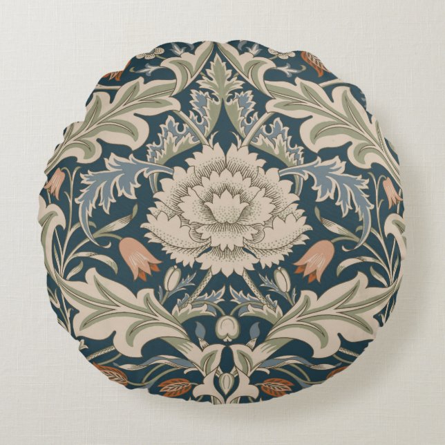 William Morris Severn Floral Garden Blume Classic Rundes Kissen (Vorderseite)