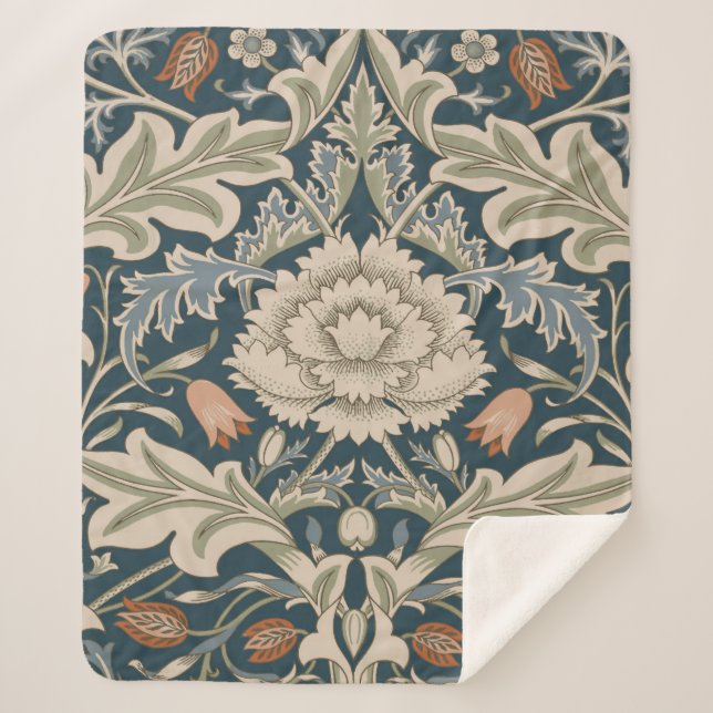 William Morris Severn Floral Garden Blume Classic Sherpadecke (Vorderseite)
