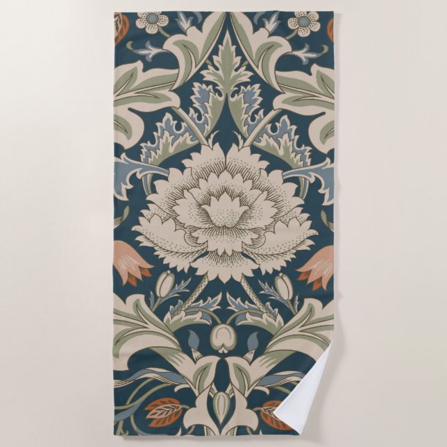 William Morris Severn Floral Garden Blume Classic Strandtuch (Vorderseite)