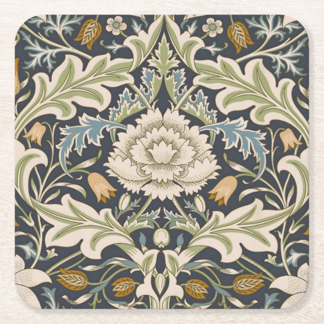 William Morris Severn Floral Pattern Classic Rechteckiger Pappuntersetzer (Vorderseite)