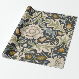 William Morris Severn Navy Blaues Blumenkunstwerk Geschenkpapier