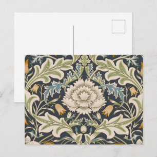 William Morris Severn Navy Blaues Blumenkunstwerk Postkarte