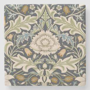 William Morris Severn Navy Blaues Blumenkunstwerk Steinuntersetzer