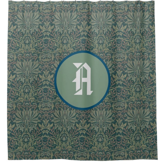 William Morris SHOWER CURTAIN CUSTOM INITIAL Duschvorhang (Vorderseite)
