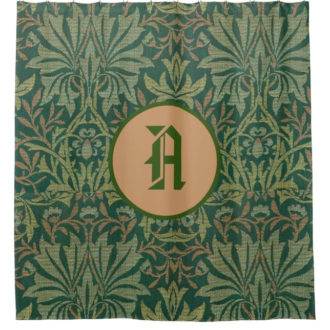 William Morris SHOWER CURTAIN CUSTOM INITIAL Duschvorhang (Vorderseite)