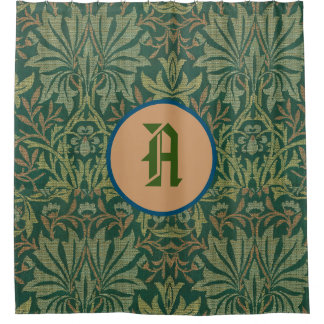 William Morris SHOWER CURTAIN CUSTOM INITIAL Duschvorhang