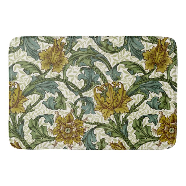 William Morris Single Stem Floral Art Fliese Badematte (Vorderseite)
