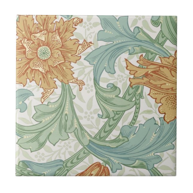 William Morris Single Stem Floral Pattern Fliese (Vorderseite)