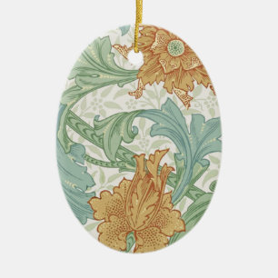 William Morris Single Stem Floral Pattern Keramik Ornament