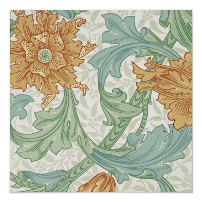 William Morris Single Stem Floral Pattern Poster (Vorderseite)