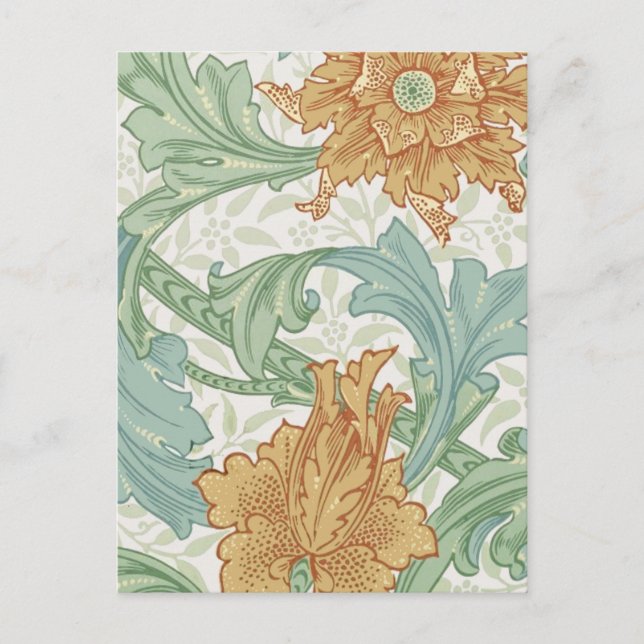 William Morris Single Stem Floral Pattern Postkarte (Vorderseite)