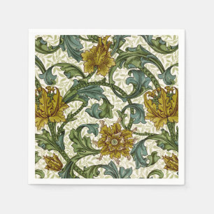 William Morris Single Stem Floral Pattern Serviette