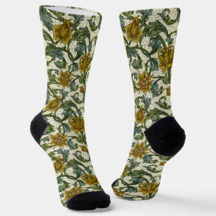 William Morris Single Stem Floral Pattern Socken