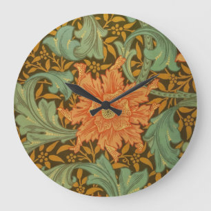 William Morris Single Stem Muster Art Nouveau Große Wanduhr