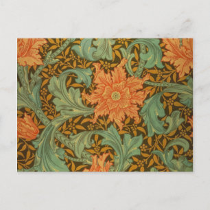 William Morris Single Stem Muster Art Nouveau Postkarte