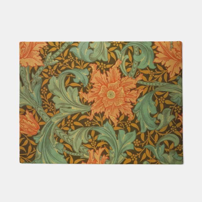 William Morris Single Stem Pattern Art Nouveau Fußmatte (Vorderseite)