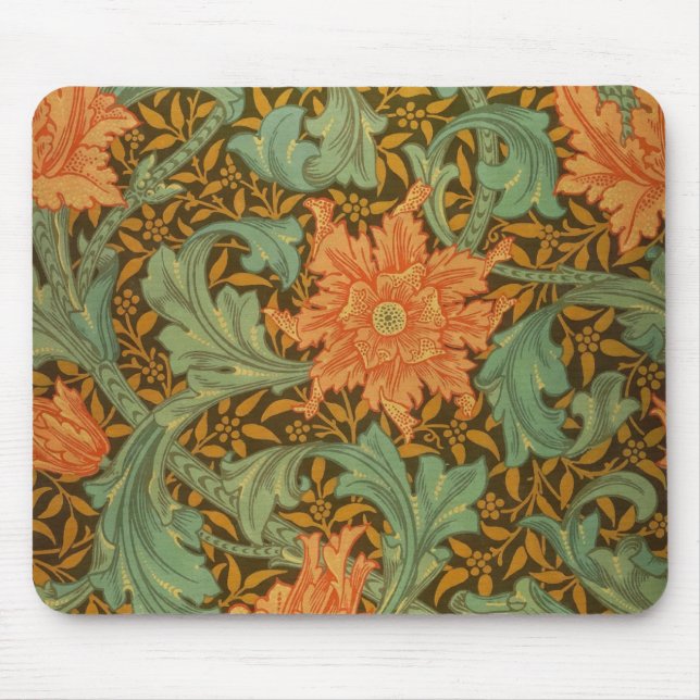 William Morris Single Stem Pattern Art Nouveau Mousepad (Vorne)