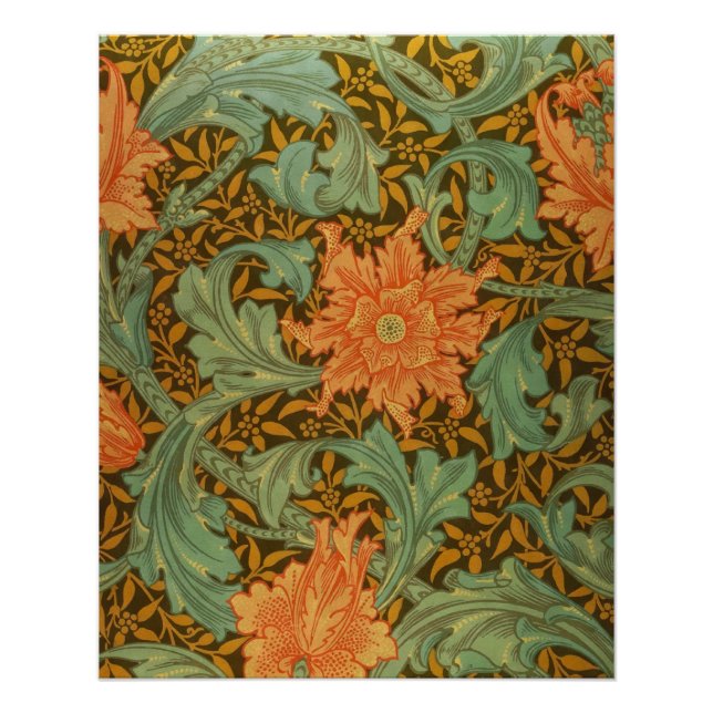 William Morris Single Stem Pattern Art Nouveau Poster (Vorderseite)