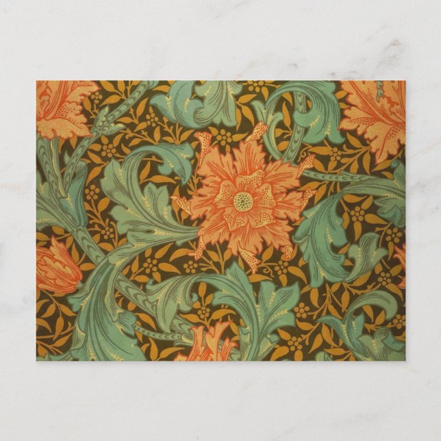 William Morris Single Stem Pattern Art Nouveau Postkarte (Vorderseite)