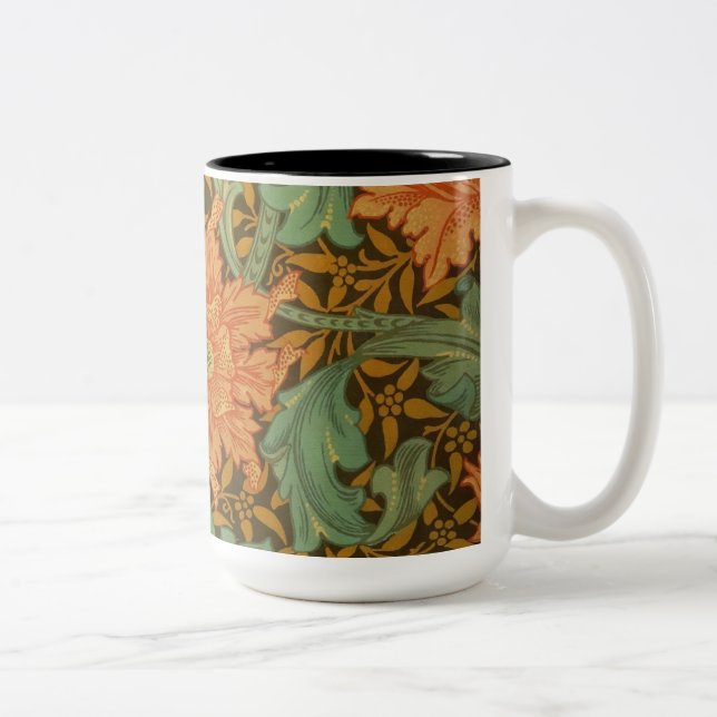 William Morris Single Stem Pattern Art Nouveau Zweifarbige Tasse (Rechts)