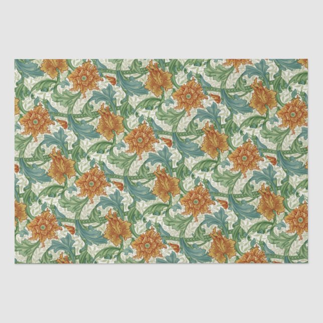 William Morris Single Stem Vintage Blume Seidenpapier (Vorderseite)