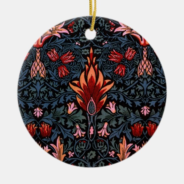 William Morris Snakeshead Dark Pattern Keramik Ornament (Vorne)