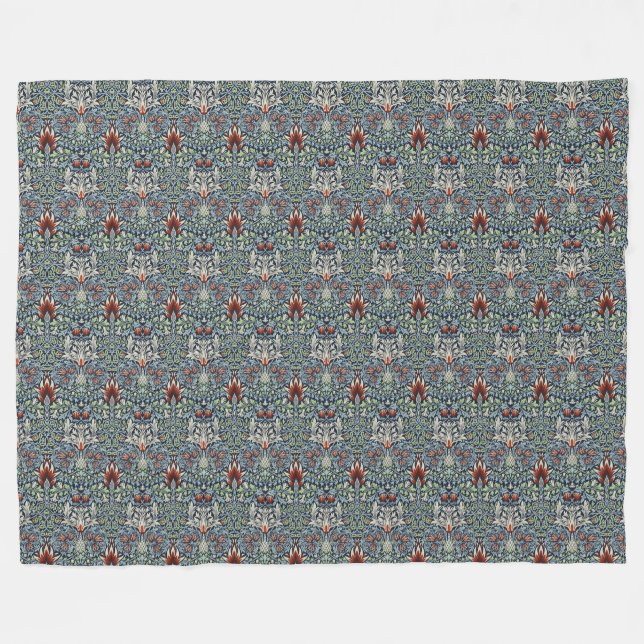 William Morris Snakeshead Floral Classic Botanical Fleecedecke (Vorderseite (Horizontal))
