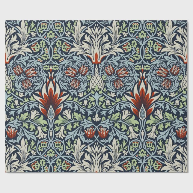 William Morris Snakeshead Floral Classic Botanical Geschenkpapier (Flach)