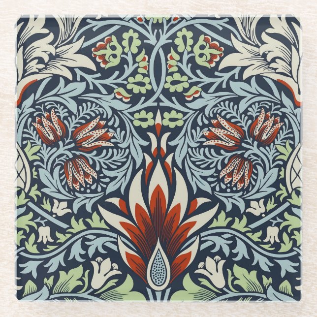 William Morris Snakeshead Floral Classic Botanical Glasuntersetzer (Vorderseite)