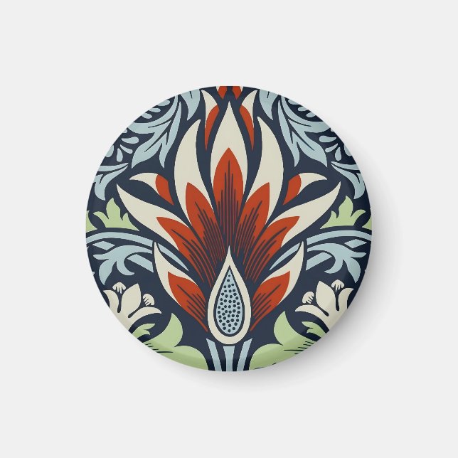 William Morris Snakeshead Floral Classic Botanical Magnet (Vorne)