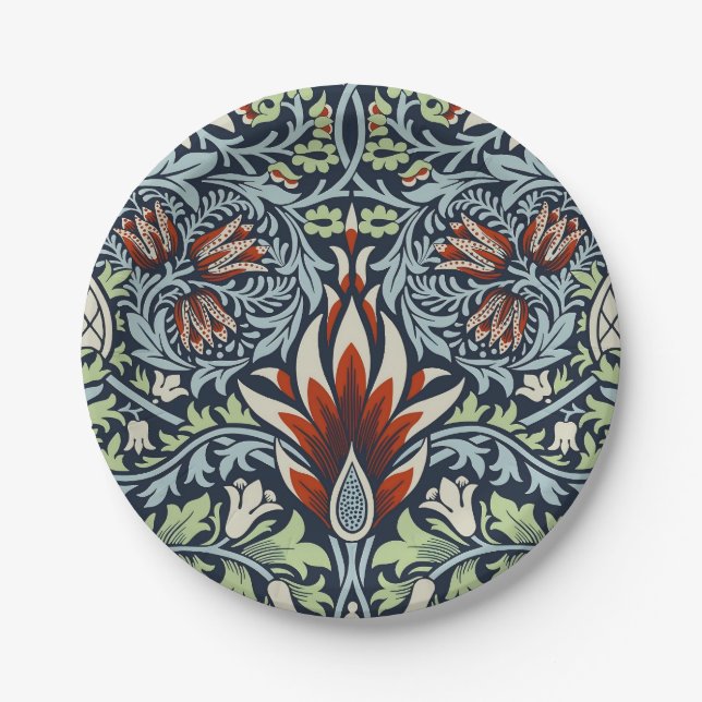 William Morris Snakeshead Floral Classic Botanical Pappteller (Vorderseite)