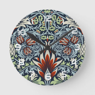 William Morris Snakeshead Floral Classic Botanical Runde Wanduhr