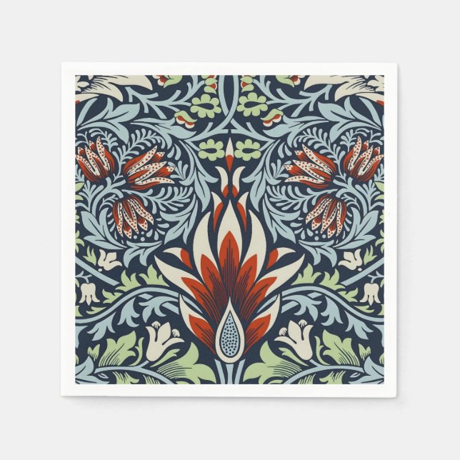 William Morris Snakeshead Floral Classic Botanical Serviette (Vorderseite)