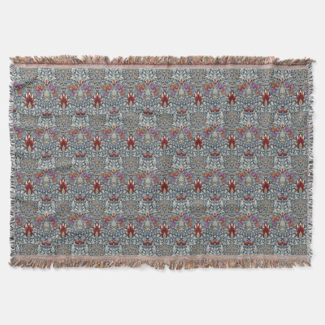 William Morris Snakeshead Floral Classic Dark Blue Decke (Vorderseite)