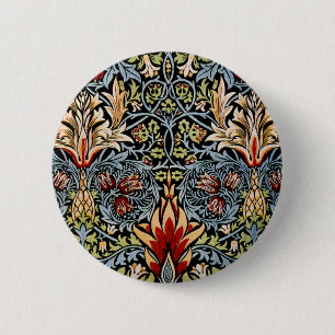 William Morris Snakeshead Floral Pattern Button