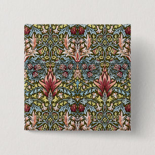 William Morris Snakeshead Floral Pattern Button