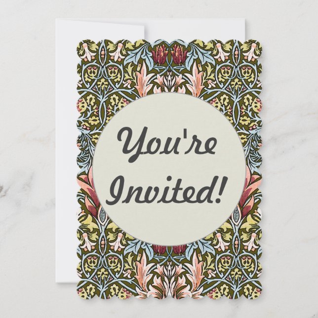 William Morris Snakeshead Floral Pattern Einladung (Vorderseite)