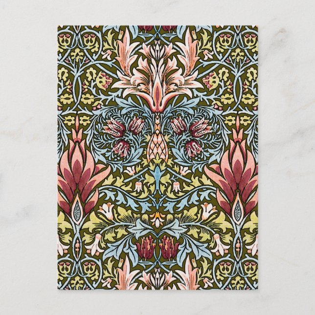 William Morris Snakeshead Floral Pattern Postkarte (Vorderseite)