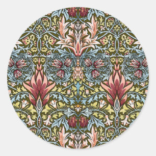 William Morris Snakeshead Floral Pattern Runder Aufkleber