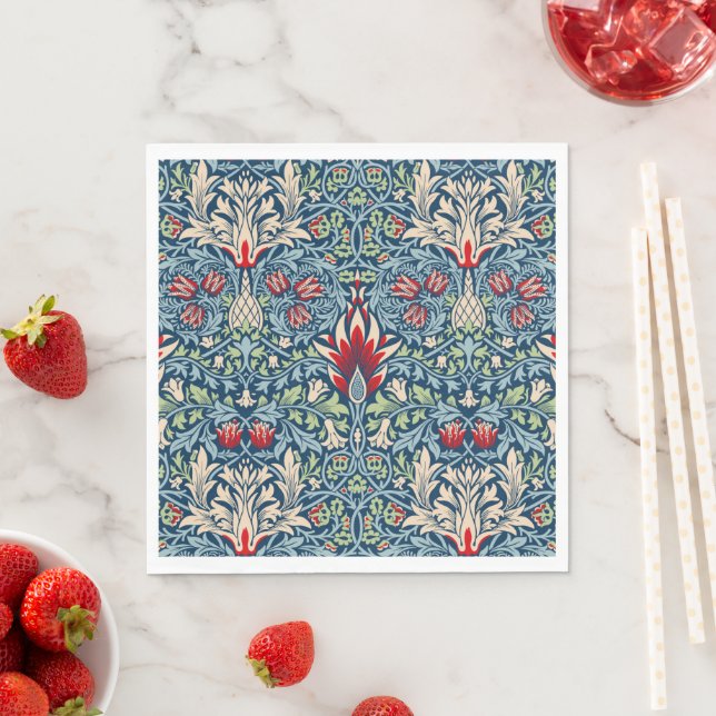 William Morris Snakeshead Fritillary Floral Design Serviette (Beispiel)