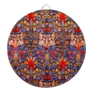 William Morris Snakeshead Vintage Blumenmuster Dartscheibe